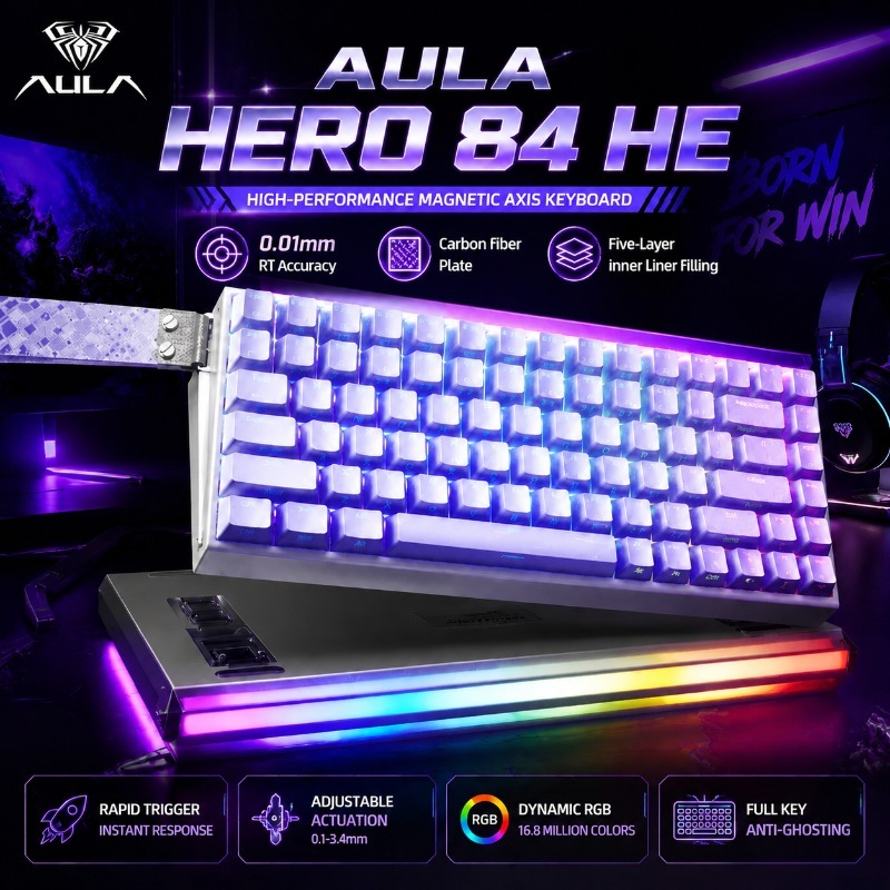 Hall Effect Magnetic Switch Keyboard - AULA HERO84 Magnetische Gaming-Tastatur mit Schnellauslöser,