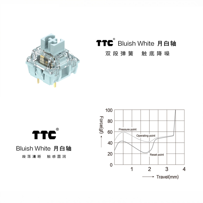 TTC bläulicher weißer Schalter – Silent Switch Mechanical Keyboard Bewertung und Preis
